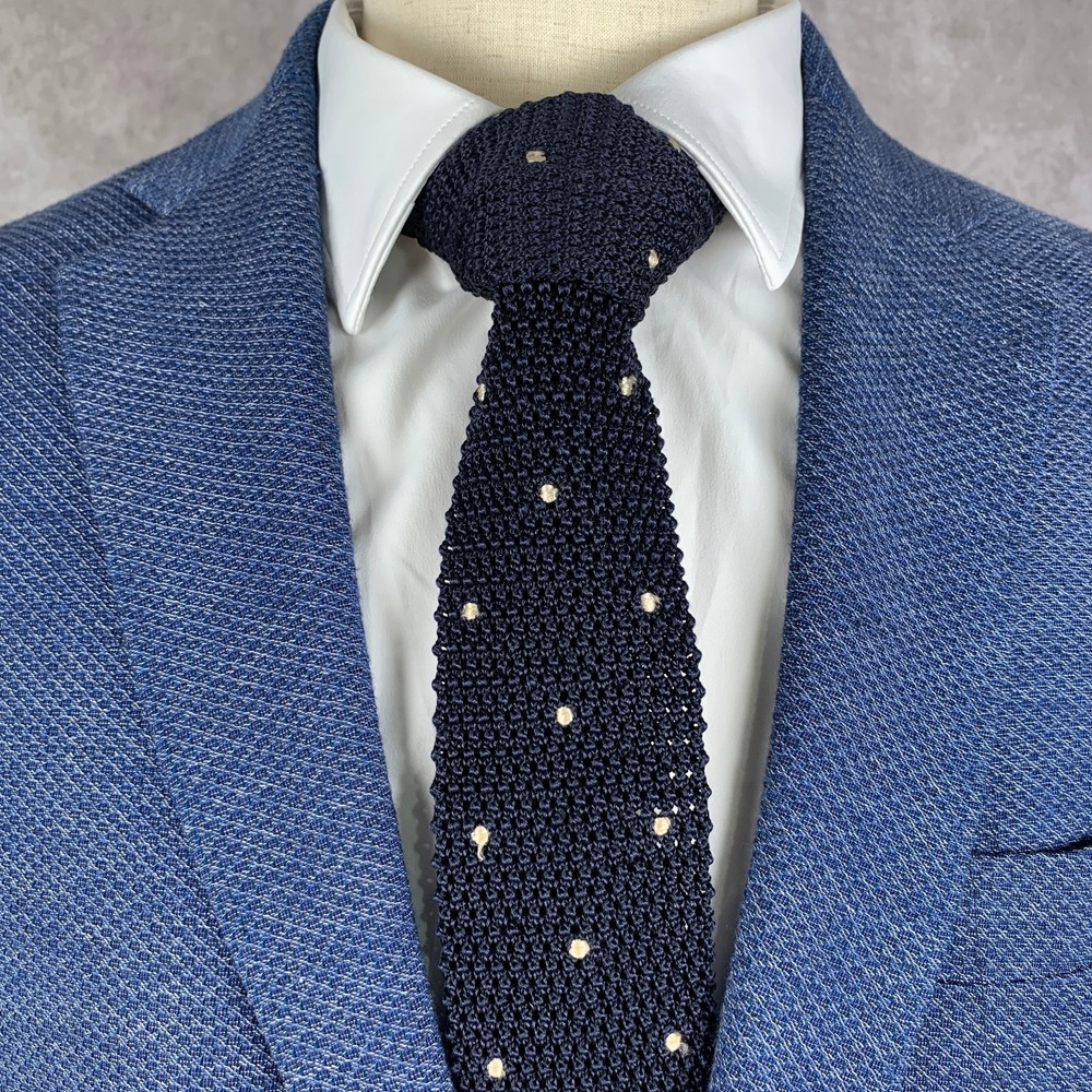 Sid Mashburn Necktie Men Knit Silk Polka Dot Modern Fashion Old Money Business